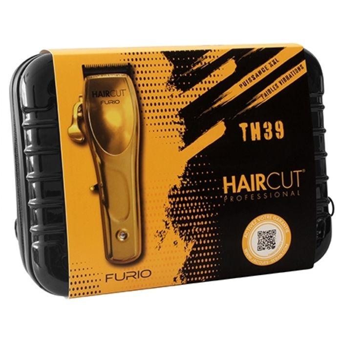 HAIR CUT Furio TH39 — Tondeuse professionnelle fil/sans fil, lame 45 mm acier japonais DLC, 5 hauteurs 0,3–3,3 mm, 7500 tr/min