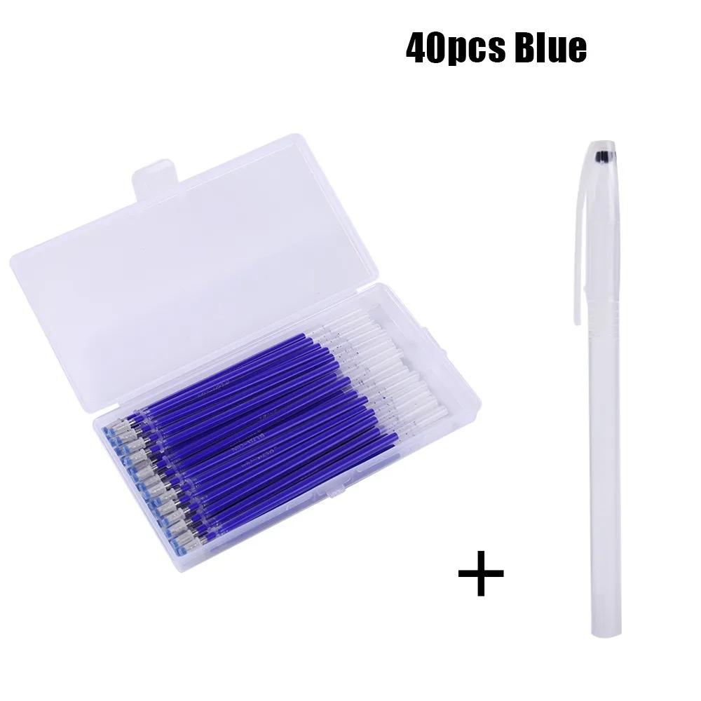 40Pcs Coarse Rod Heat Erasable Marking Pen Fabric Sewing 13cm High Temperature Disappearance Refill Marker Pen