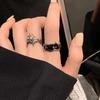 Dark Style Niche Starry Ring, Men's and Women's Fashionable Light Luxury Neutral Style Index Finger Ring, Irregular Star Opening Ring.