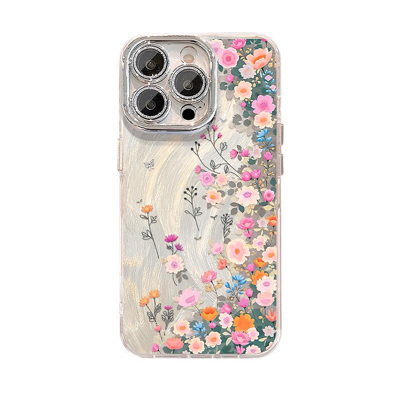 Applicable to Apple 17 feather yarn mobile phone case iphone15promax16 small fresh 14 spring flowers 13 anti-drop 12