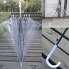 Transparenter Regenschirm, Verdickt und Groß, Automatisch, Transparent, Weiß, Trendig, Unisex, Langer Gerader Griff, Staffelei zum Malen