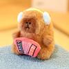 with Instruments Plush Doll Toy Capybara Anime Fluffy Toy Soft Stuffed Keychain  Children's Gift