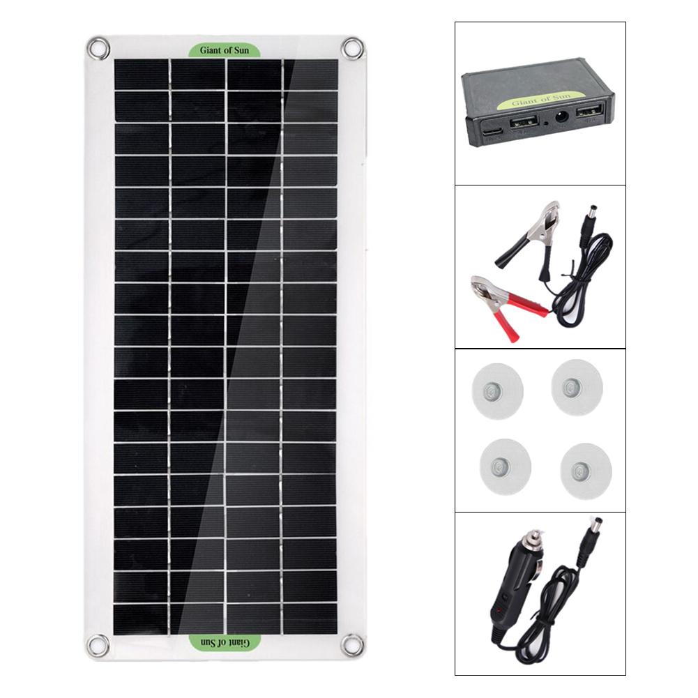 30W Polycrystal Solar Panel Flexible Solar Panel For Camping Car Traveling Outdoor Emergency Power Accessory