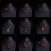 Vintage Zen Fashion Imitation Agate Pendant Necklace Collarbone Chain Couple Simple Ethnic Style Black Rope Chain Sweater Chain