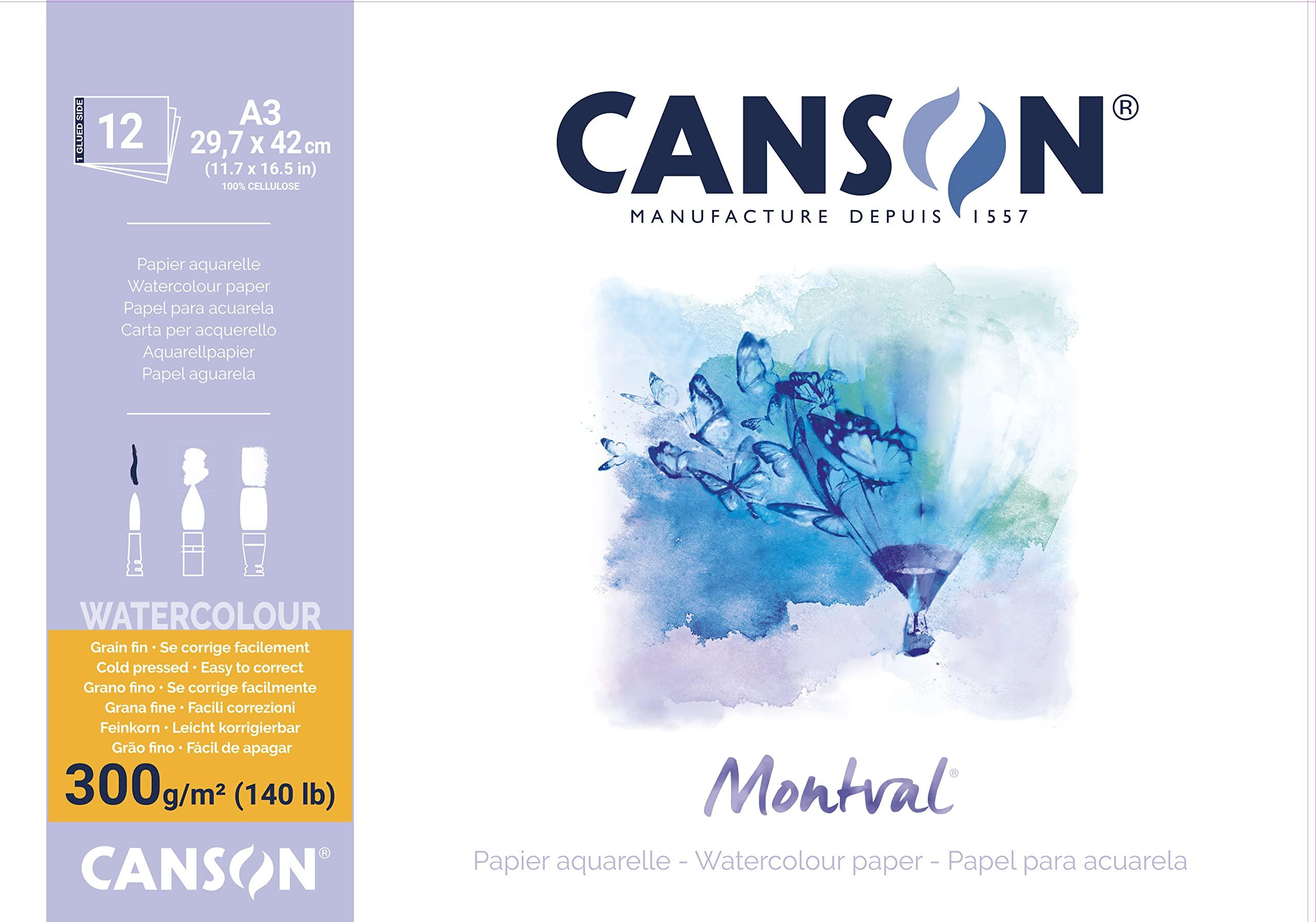 

Canson Montval Watercolor Paper Pad, 297x420mm, Medium, 300g/m2, 807-320