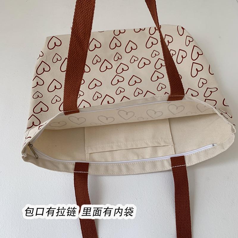 New Canvas Bag Female Single Shoulder Simple Large Capacity Bag Summer