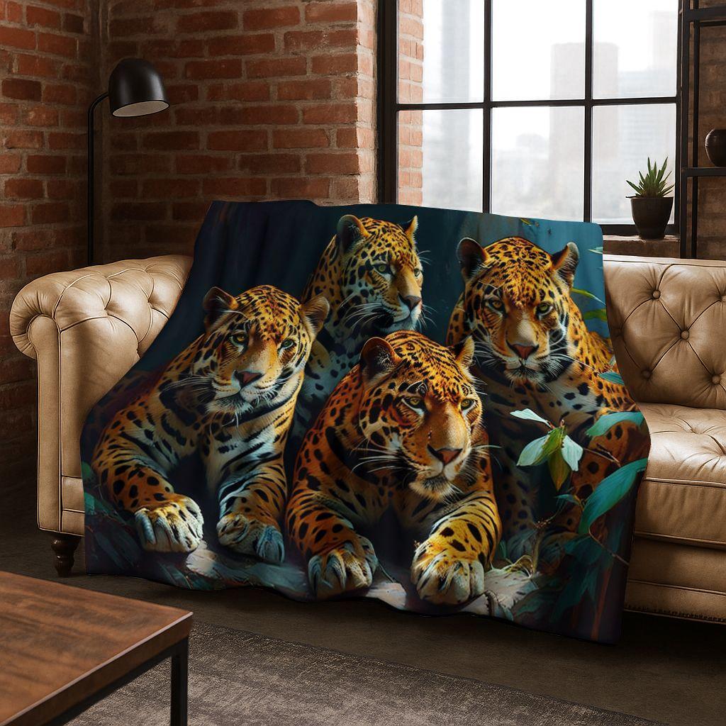26 Style Wild Animal Leopard Cheetah Beast Cartoon Flannel Blanket,Cozy Soft Throw Blanket for Home Bedroom Bed Sofa Cover Kids