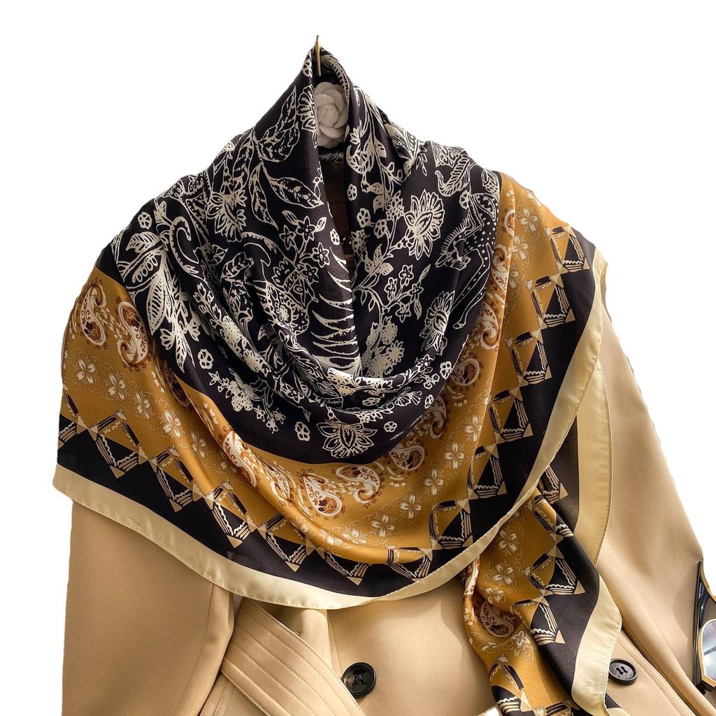 High-quality Luxurious Silk Scarves Headband Scarfs Neck Scarf For Women Chain Silk Scarf Women's Decorative Shawl