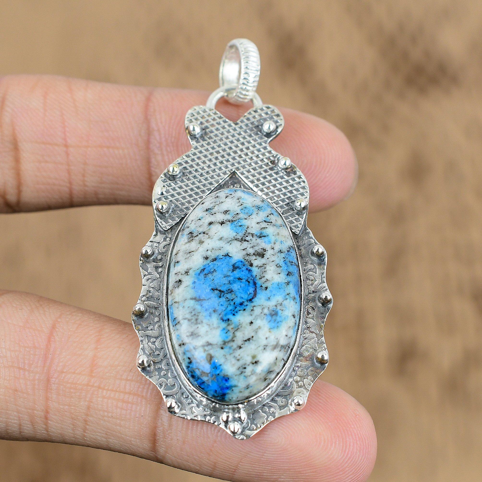 

Anniversary Gift For Her Natural K2 Jasper Gemstone Pendant 925 Sterling Silver