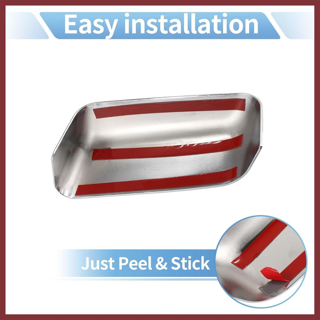 for Ford F-150 FX4 XLT 2004-2008 Driver Passenger Side Mirror Covers Cap Overlay Rearview Mirror Guard Covers Silver Tone 1 Pair