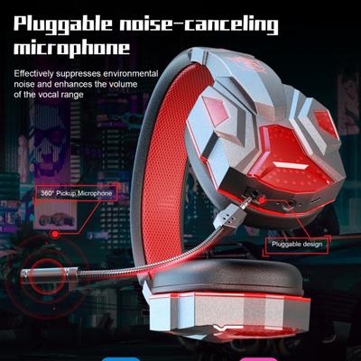 Cooles Aussehen Stereo-Gaming-Headset Noise Cancelling Over-Ear-Kopfhörer mit Mikrofon LED-Licht Surround Bluetooth-kompatibel 5.1 Kopfhörer