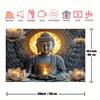 1 Piece Ornate Style Buddha and Lotus Tapestry, Machine Washable, Large Polyester Wall Hanging for Living Room and Bedroom