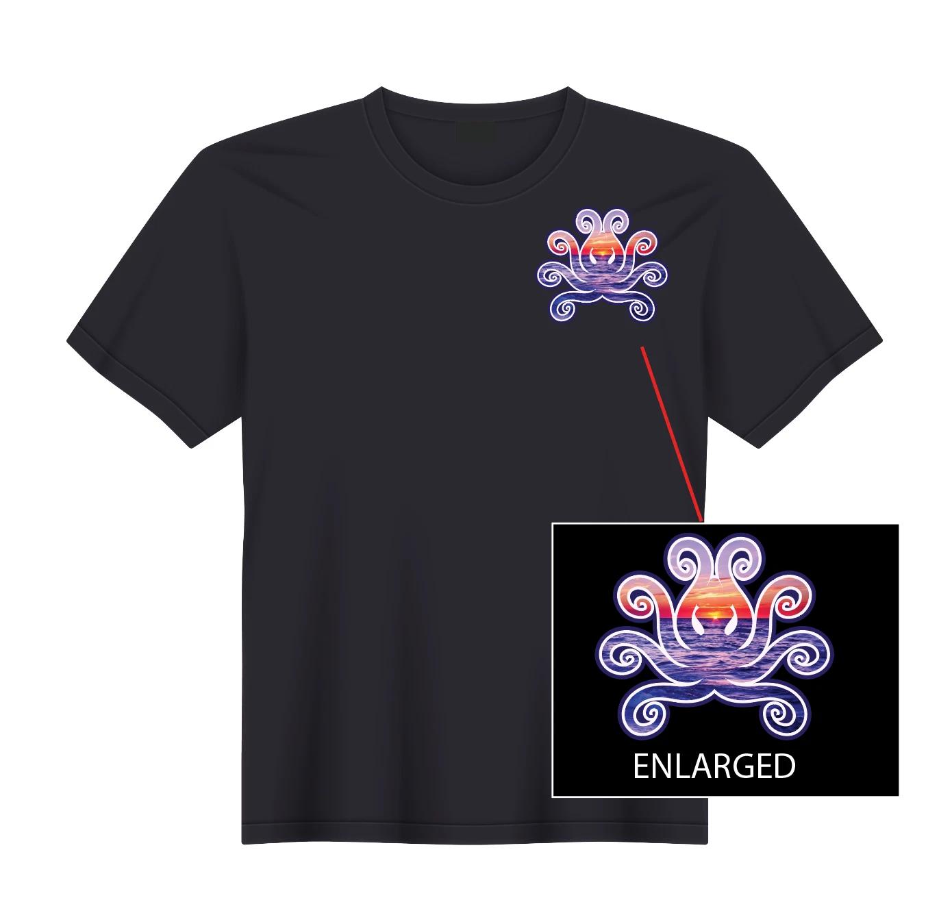 Sunset Octopus Tropical Palm Trees Ocean Caribbean T-Shirt NEW S, M, L, XL L