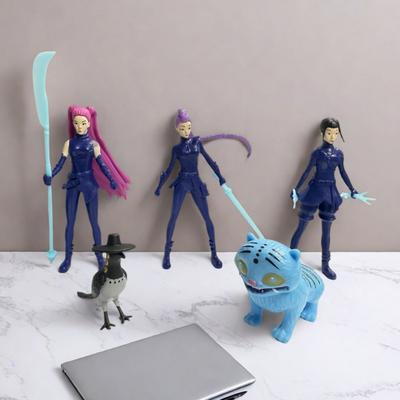1 Set PVC Girl Group Figurine Animated Movie Inspired Hunter Girl Figurine Sculpture Home Office Desktop Decoration Ornament