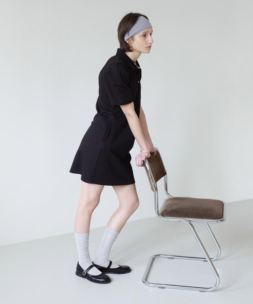 Covernat Woman Puff Collar Dress Black