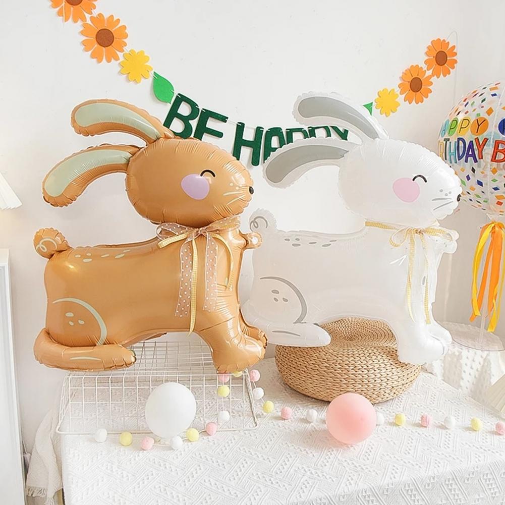 Rabbit Balloon Lovely Cartoon Animal Inflatable Toy 4D 4D Standing Rabbit Balloon Easter Bunny Aluminum Foil Balloon Party Decor