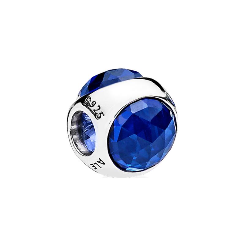 Pandora Sparkling Water Drops 925 Silver Jewelry Accessories Men and Women Couple Style Blue 792095NCB