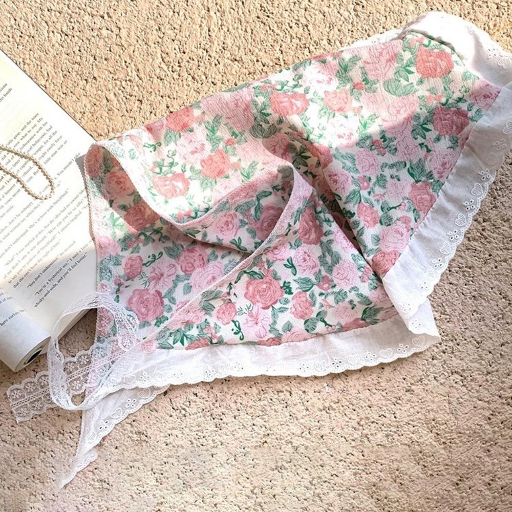 Breathable Women Triangle Headscarf Sun Protection Headscarf New Tie Straps Turban  Summer