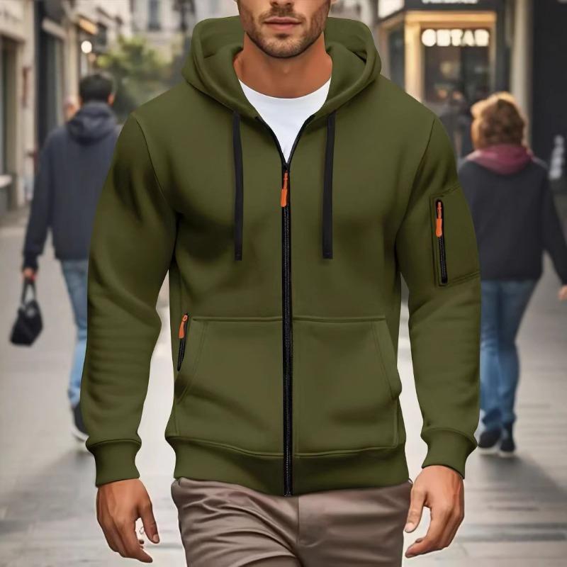 

2025 Новый европейский размер Осень и зима Мужская толстовка с капюшоном на молнии Кардиган Мужская спортивная и повседневная куртка L