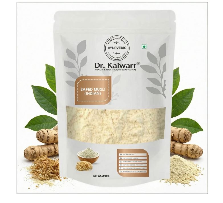 Dr. Kaiwart Safed Musli Root Powder-Siva Musli Podi/Shweta Musli Hudi-No Added Preservatives (200 g)