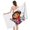 Gabby's Dollhouse Bath Towel 3D Printed Microfiber Soft Water Absorbing Breathable For Girl Kids Decorative Cartoon Beach Towel