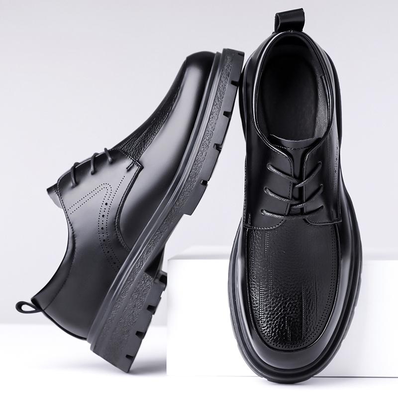 Fashion Stylish Casual Men's Shoes New Arrival Lace Up Oxford Shoes Soft Simple Formal Dress Footwear Thick Bottom Male Business Shoes