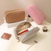 Minimalist Corduroy Makeup Bag Hand In Hand, Large Capacity Travel Cosmetics Storage Bag, Makeup Bag for Women