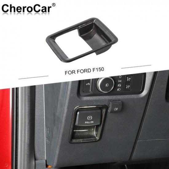 Inner Handbrake Switch Button Panel Trim For Ford F-150 -23 Black Wood Grain