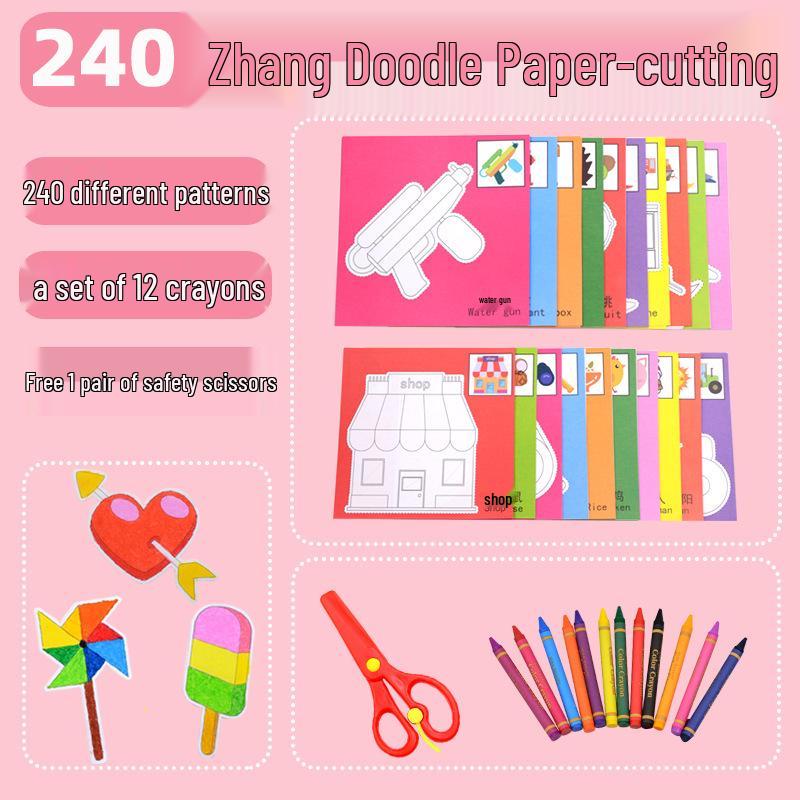 Buntes Origami DIY-Set: Lustiges pädagogisches Papierschneideset für Kinder