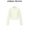UR 2025 Women's Casual Cropped Button-Front Lapel Plaid Shirt