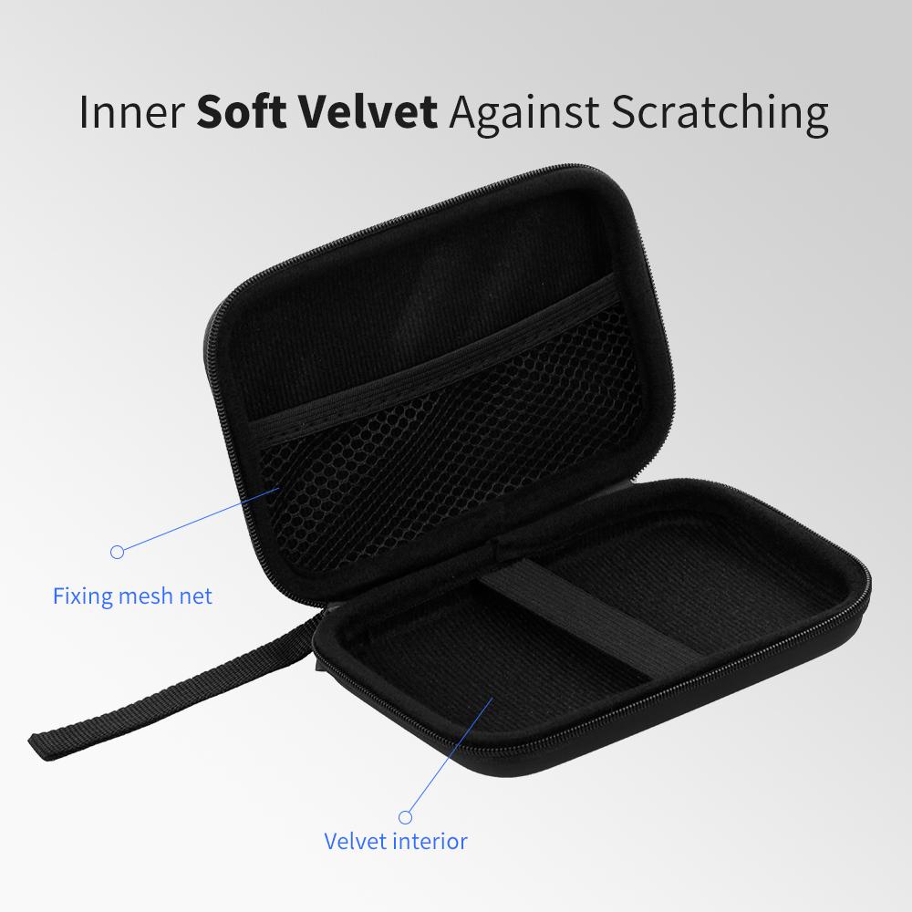 External Hard Drive Disk Case Shockproof  2.5in  with Mesh Pocket and Soft Inner Fabric Carrying Case for Travel and