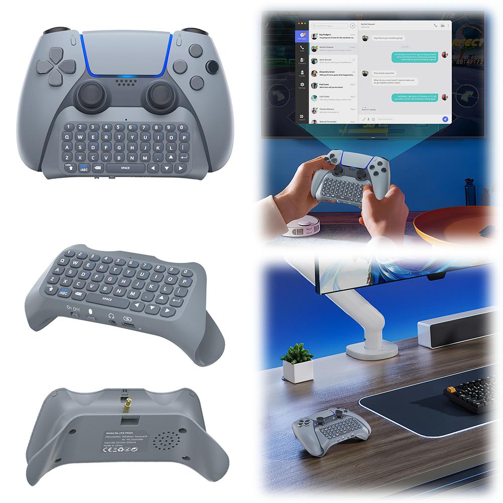 Wireless Keyboard Controller Bluetooth-Compatible 3.0 Built-In Speaker Wireless Gaming Keypad Handle for PS5 Gamepad Controller
