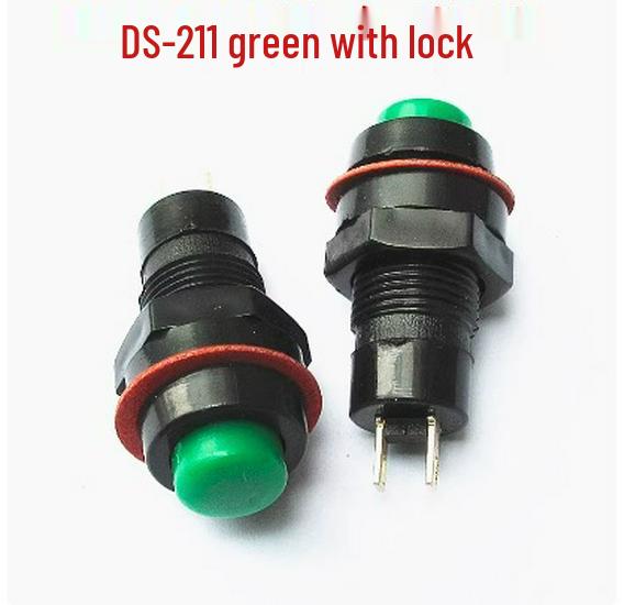 Round Red/Green Button Switch with Locking, Non-Locking & Self-Reset, 10mm Hole (DS-211/213)