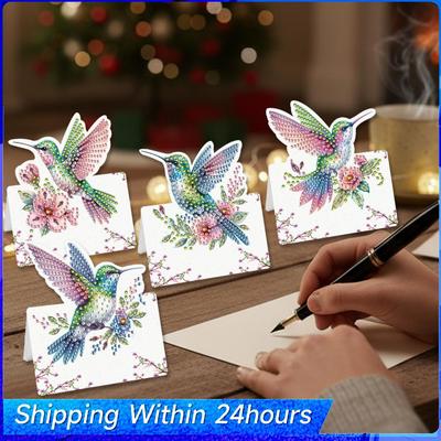12pcs Flower Butterfly DIY Diamond Art Greeting Cards Handmade Diamond Art Handmade Cards for Adult Beginner Holiday Blessing