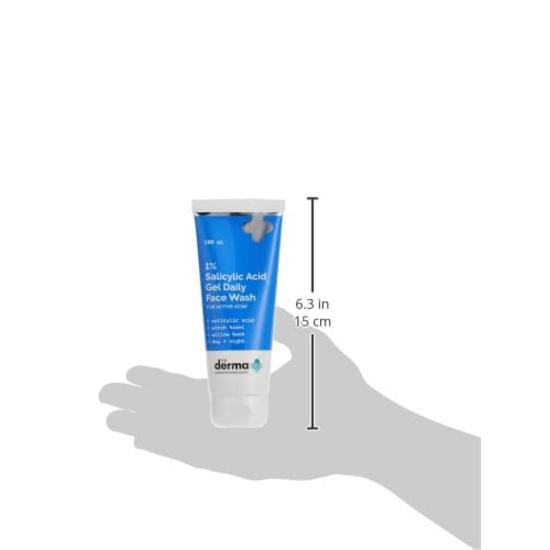 The Derma Co 1% salisylsyre gel ansiktsvask med salisylsyre og heksehassel for aktiv akne - 100 ml(Dermaco) (Pakke med 3)