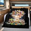 1pz Coperta in Flanella con Stampa Dragon Ball Super, Alta Qualità per Tutte le Stagioni, Decorazione per la Casa, Calore e Comfort, Perfetta per Regali di Natale