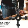Durable 4-in-1 Multi-Purpose Wrench with 6mm To 16mm Cross Drill Chuck Carbon Steel Great for Drills and Pistols No Assembly