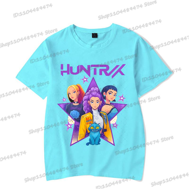 Vintage Kpop Demon Hunters Anime T-shirt Rumi Zoey Mira Print T Shirt Harajuku Cartoon Kpop Demon Hunters Teenage Girls Tshirts