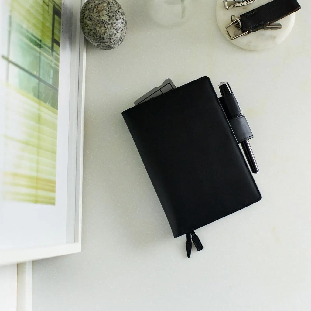 Hobonichi Techo A6 Cover TS Black Basic Leather Planner Japan