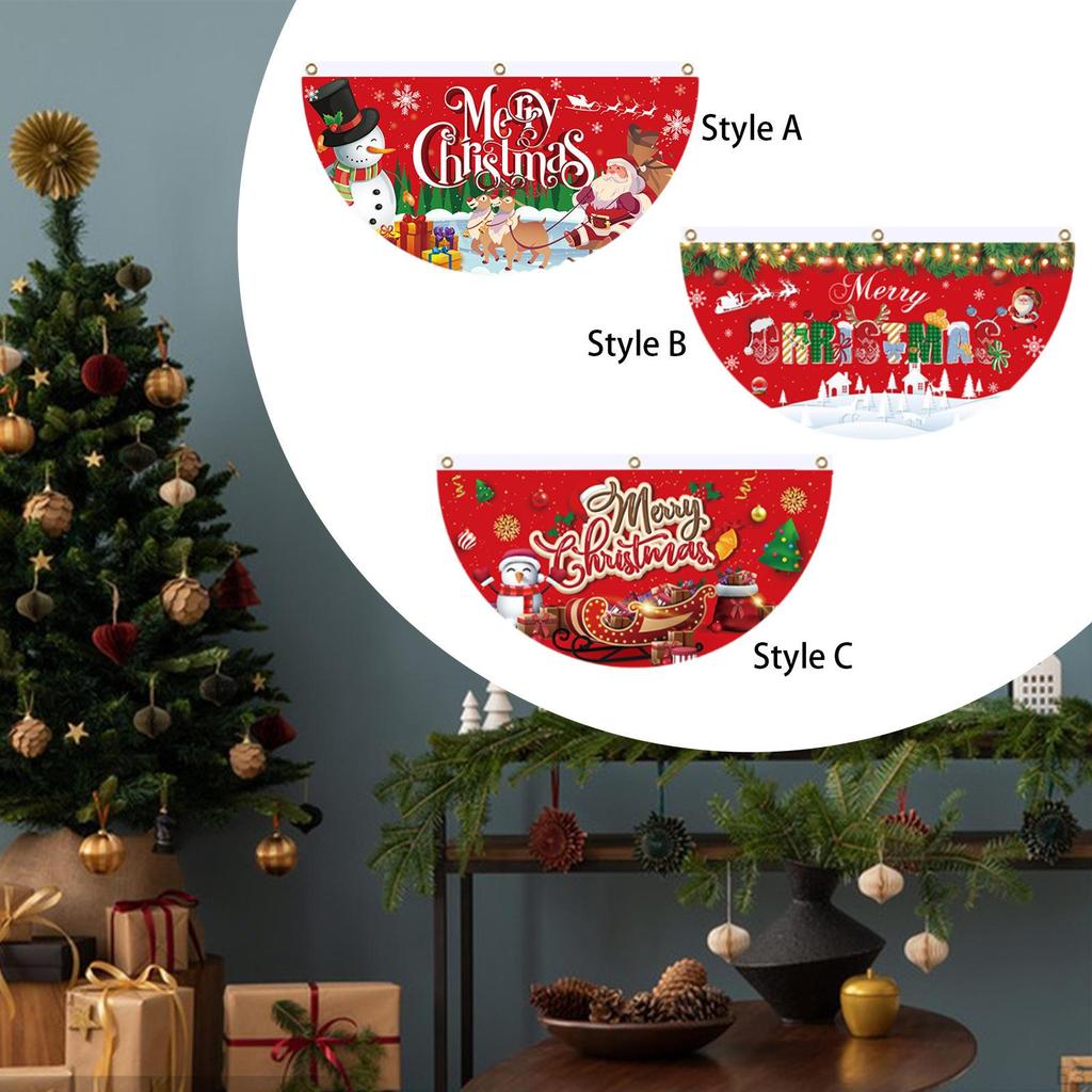 Christmas Banner Hanging Bunting for Patio Porch Outdoor Party