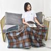 Keep Warm Wearable Shawl Blanket Winter Thick Plaid Blanket  for Women and Office Use