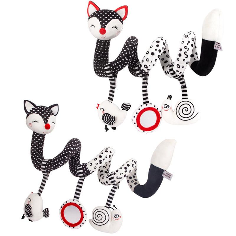 Plush Fox Baby Mirror Toy With Sensory Visual Stimulation For Newborns And Toddlers