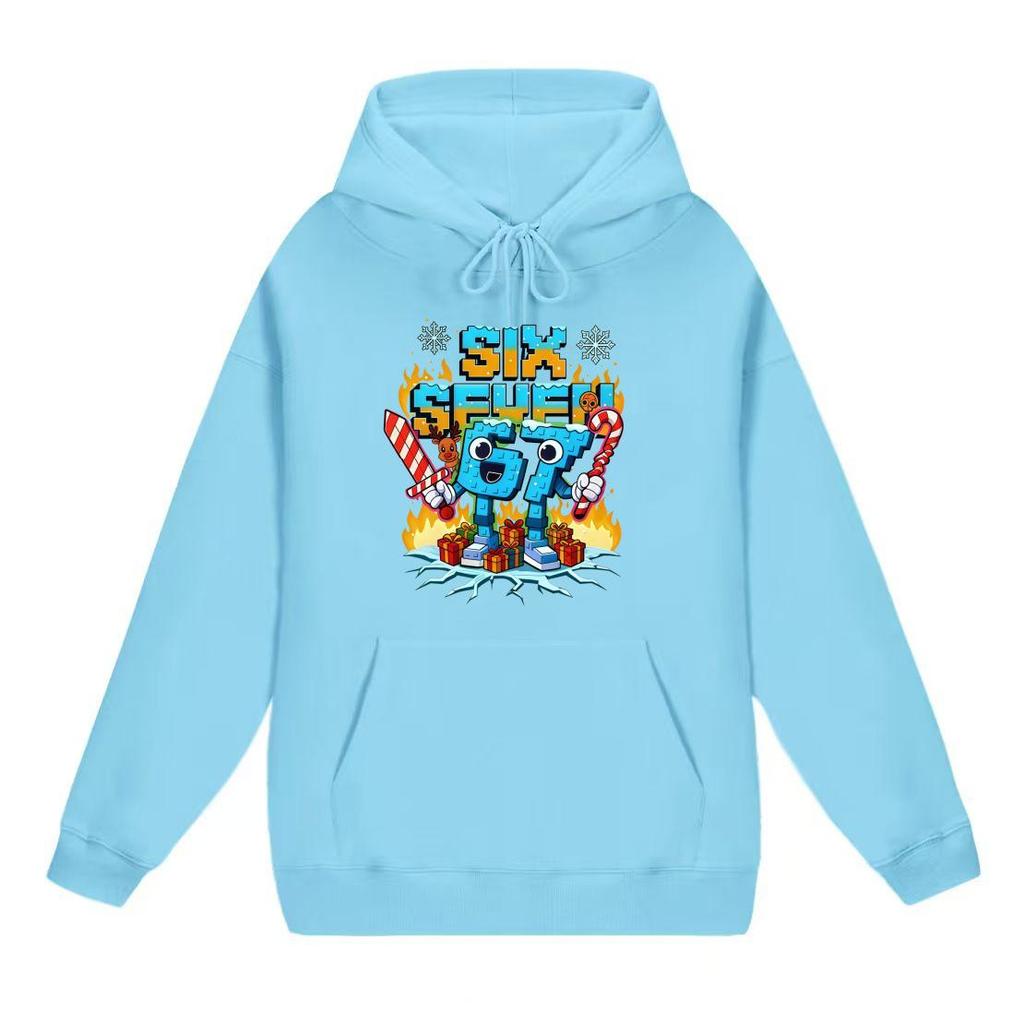 2025 Kids' Hooded Sweatshirt - New European & American Style, No. 67 Pattern, Autumn/Winter Fleece