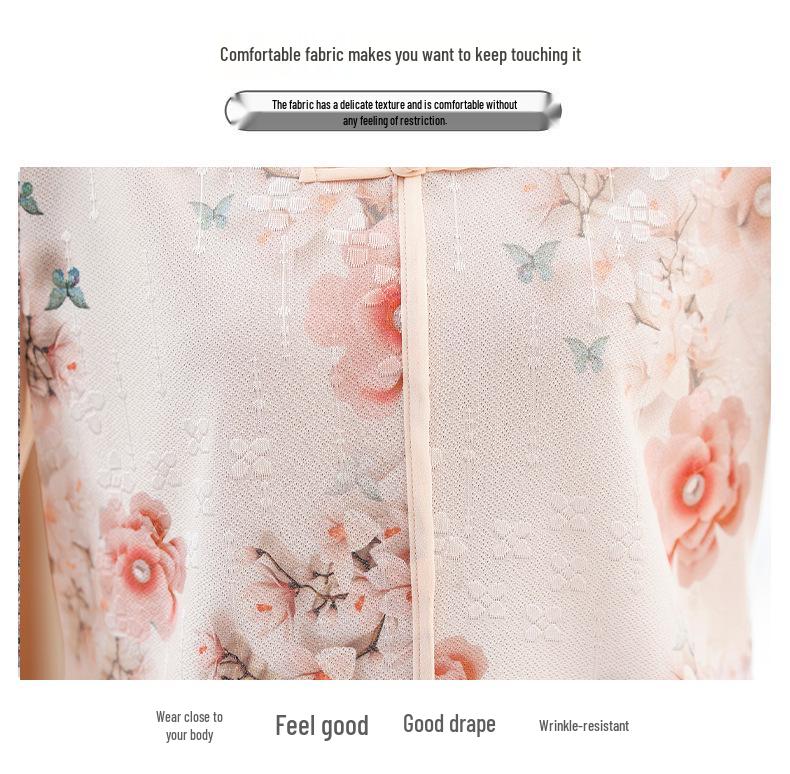 New Chinese Trend T-shirt for Middle-aged Women: Summer Loose Fit, Tummy-covering, Age-defying Seven-quarter Sleeves