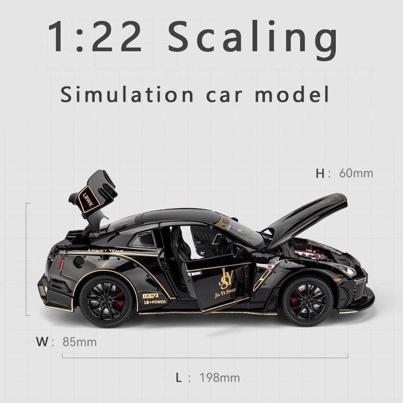 GTR Racing Diecast-Automodellspielzeug im Maßstab 1:22, zurückziehbares Spielzeugfahrzeug mit Ton und Licht für Kinder, Kleinkinder, Jungen und Mädchen, Geschenkkollektion