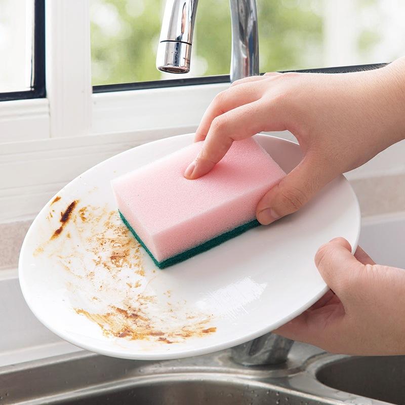 

Emery scouring cloth strong decontamination does not hurt the pot, kitchen cleaning sponge block 8 pieces