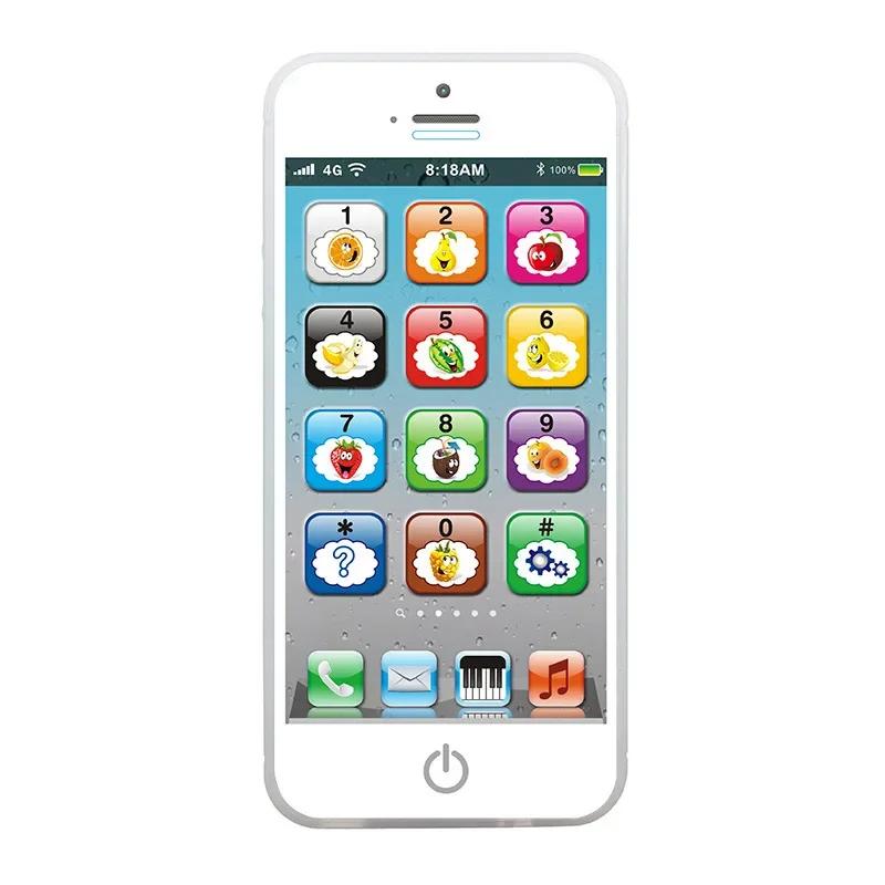 Téléphone de Simulation pour Enfants Bébé Musical Jouets Éducatifs Précoces Apprentissage de l'Anglais llphone avec Lumière Son Mobile Jouet Vocal