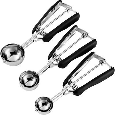 Cookie Scoop Set Include 3Tbsp 3 Pcs Cookie Scoops for Baking Cookie Dough Scoop Made of 18/8 Stainless Steel