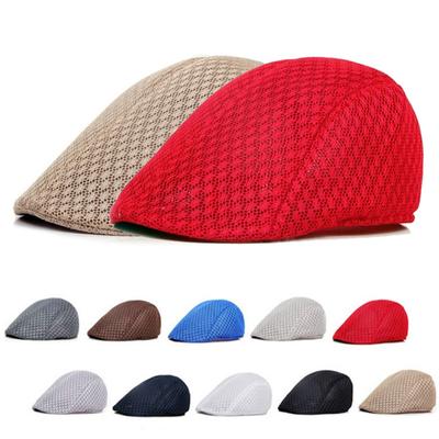 Mesh-Baskenmütze Schirmmütze Sonnenschutzhut Einfarbiger Hut mit hohler Entenzunge Freizeit-Strandhut