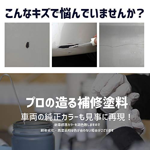 HYOGO PAINT Touch-Up Paint for Nissan Note Aura Pure White Pearl (Color Code QAC) 20ml Topcoat and Basecoat Set - Paint for Repair